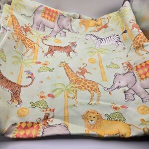 Vintage Jungle Safari Kelly Rightsell Fabric 92" L x 58" W Giraffe Zebra Tiger E
